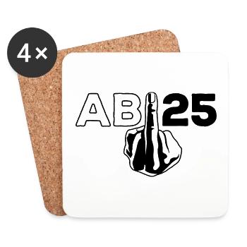 Abi 25 - Stinkefinger - Abitur - Geschenk - Untersetzer (4er-Set) - Weiß - Vorne