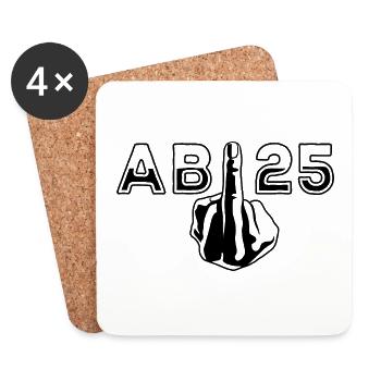 Abi 25 - Stinkefinger - Abitur - Geschenk - Untersetzer (4er-Set) - Weiß - Vorne