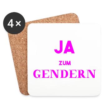 Yes to Gendering Gift Idea Pro Gendering Feminism - Coasters (set of 4) - white - Front