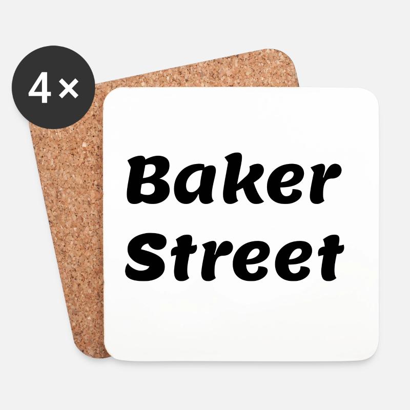 Baker_St- - Dessous de verre (lot de 4) - blanc