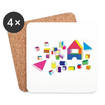 Building blocks - Coasters (set of 4) - white - Front
