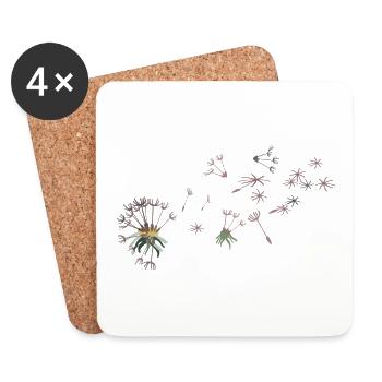 Dandelion flowers, - Dessous de verre (lot de 4) - blanc - Devant