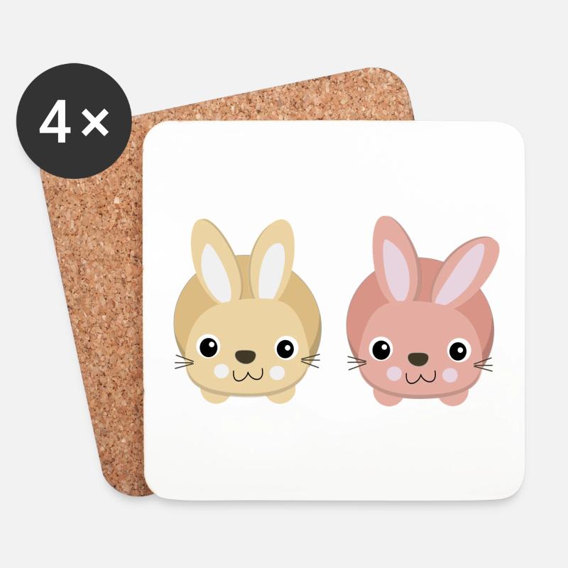 bunnies - Untersetzer (4er-Set) - Weiß