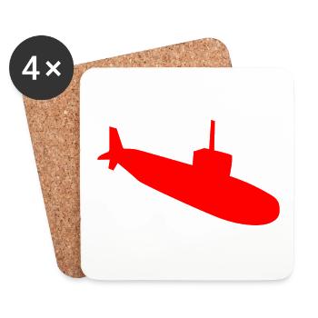 U-Boot Silhouette - Untersetzer (4er-Set) - Weiß - Vorne