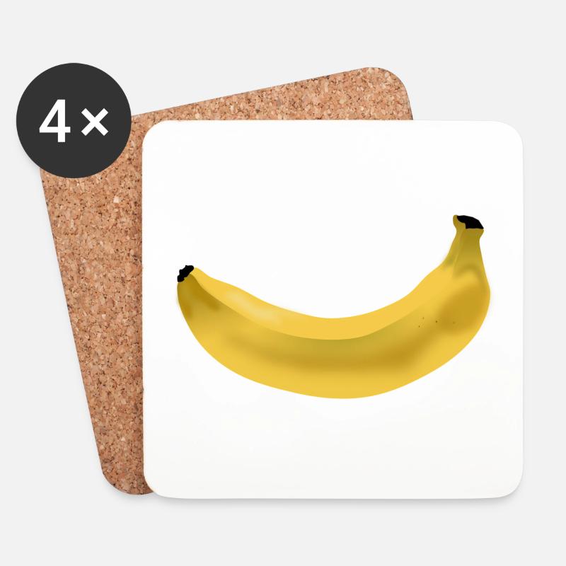 banane - Untersetzer (4er-Set) - Weiß