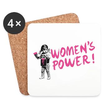 FRAUENPOWER! - Internationaler Frauentag - Untersetzer (4er-Set) - Weiß - Vorne