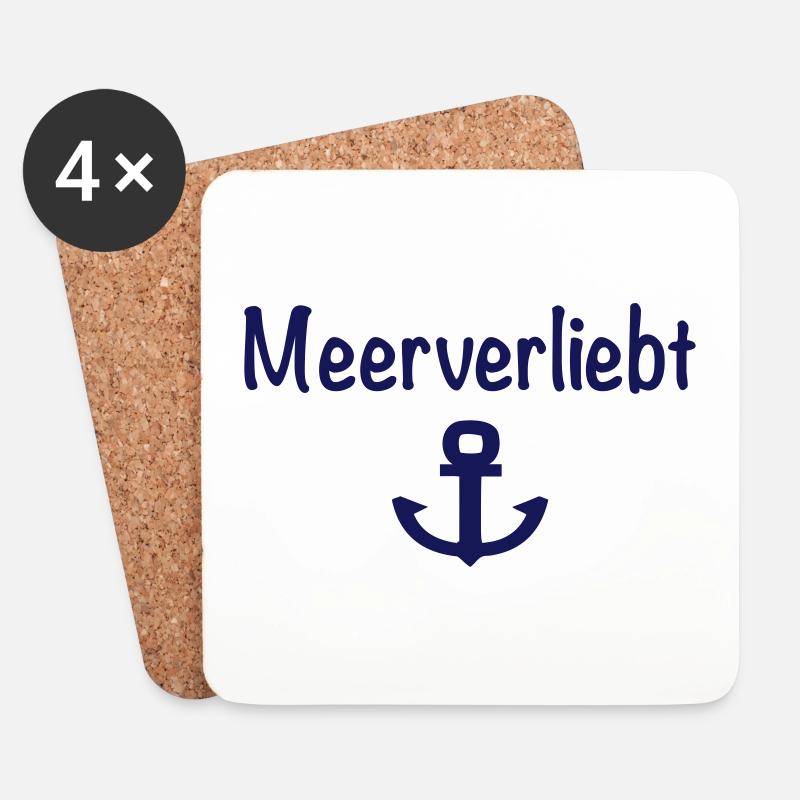 Meerverliebt weiß - Untersetzer (4er-Set) - Weiß