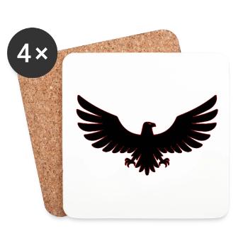 Eagle Eagles Eagle bird bird falcon hawk symbol art - Coasters (set of 4) - white - Front
