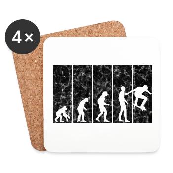 Skateboarder Skateboard Skater Skate Evolution - Untersetzer (4er-Set) - Weiß - Vorne