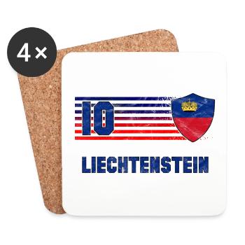 Équipe du Liechtenstein de football - Dessous de verre (lot de 4) - blanc - Devant