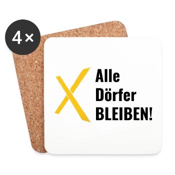 Alle Dörfer bleiben - Untersetzer (4er-Set) - Weiß - Vorne