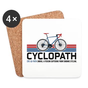 CYCLOPATH GRAVEL RADRENNFAHRER RETRO RENNRAD - Untersetzer (4er-Set) - Weiß - Vorne