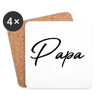 FROHER VATERTAG. PAPA. VATERTAG. VATER - Untersetzer (4er-Set) - Weiß - Vorne