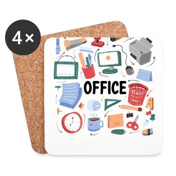 Chaos in the office | home office - Coasters (set of 4) - white - Front