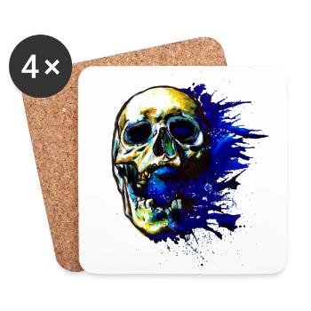 Skull Trash Color - Dessous de verre (lot de 4) - blanc - Devant