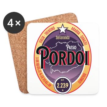 Passo Pordoi Italia Sticker Tee Design - Coasters (set of 4) - white - Front
