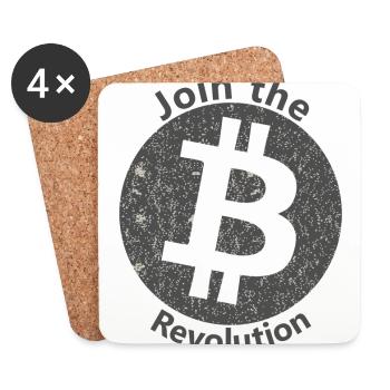 La révolte du bitcoin - Dessous de verre (lot de 4) - blanc - Devant