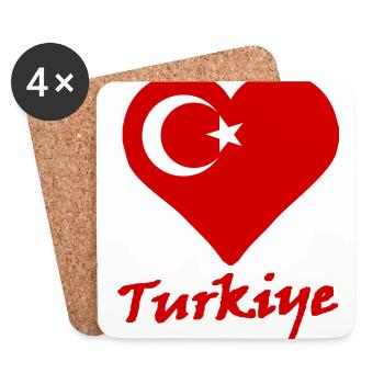 Vacances en Turquie - Dessous de verre (lot de 4) - blanc - Devant