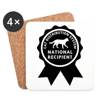 Cat Distribution System Rosette - Coasters (set of 4) - white - Front