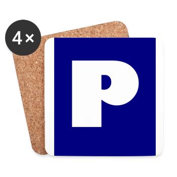 Parking for cars - Coasters (set of 4) - white - Front