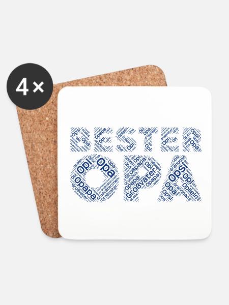 Bester Opa Kosenamen als Wortwolke - Untersetzer (4er-Set) - Weiß
