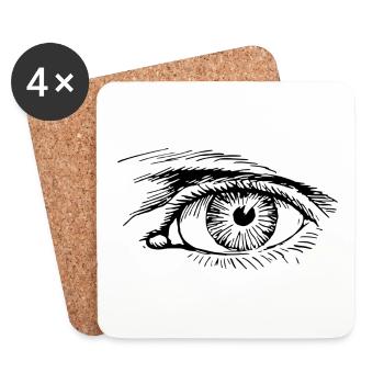 Auge - Untersetzer (4er-Set) - Weiß - Vorne