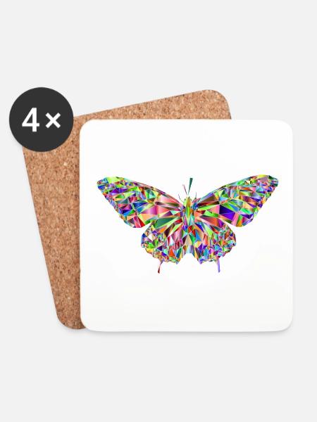 schmetterling - Untersetzer (4er-Set) - Weiß