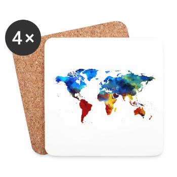 Colorfull World T-Shirt - Coasters (set of 4) - white - Front