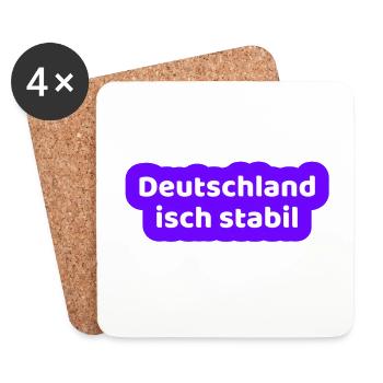 Deutschland isch stabil - Untersetzer (4er-Set) - Weiß - Vorne