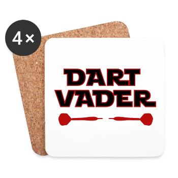 Dart Vader Dart Player 180 Gift Idea Saying - Coasters (set of 4) - white - Front