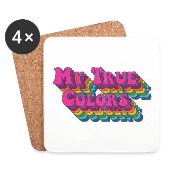 My true colors: rainbow vintage - Untersetzer (4er-Set) - Weiß - Vorne