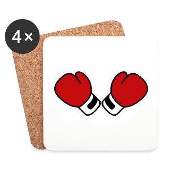 boxing gloves - Coasters (set of 4) - white - Front