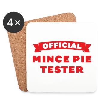 Official Mince Pie Tester - Coasters (set of 4) - white - Front