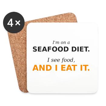 Seafood Diet Food - Coasters (set of 4) - white - Front
