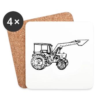 Traktor - Untersetzer (4er-Set) - Weiß - Vorne