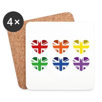 UK RAINBOW FLAG - Coasters (set of 4) - white - Front