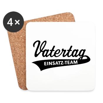 Vatertag Einsatz-Team Schriftzug - Untersetzer (4er-Set) - Weiß - Vorne
