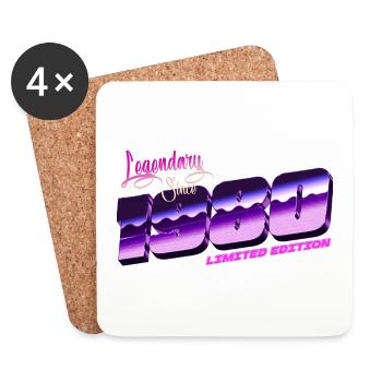 LEGENDARY SINCE 1980 - Dessous de verre (lot de 4) - blanc - Devant