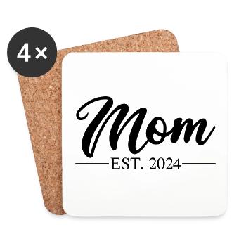 Mom EST 2024 - Untersetzer (4er-Set) - Weiß - Vorne