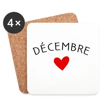 Future maman Décembre – Bébé en route ❤️ - Dessous de verre (lot de 4) - blanc - Devant