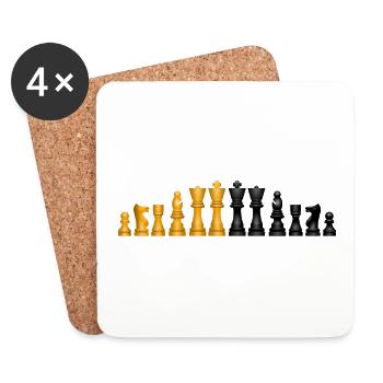 Schach - Untersetzer (4er-Set) - Weiß - Vorne