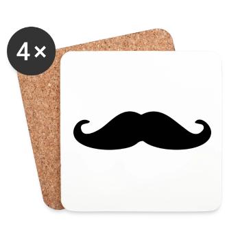 Moustache - Coasters (set of 4) - white - Front