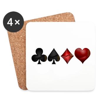 Kreuz Pik Karo Herz - Untersetzer (4er-Set) - Weiß - Vorne