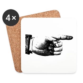 Finger zeigen - Untersetzer (4er-Set) - Weiß - Vorne