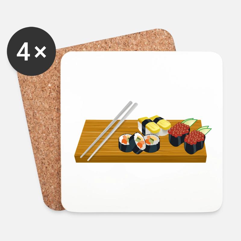Sushi - Untersetzer (4er-Set) - Weiß