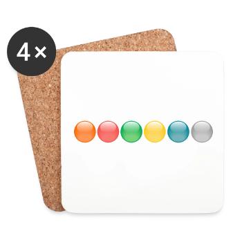boules colorées - Dessous de verre (lot de 4) - blanc - Devant
