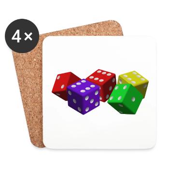 Würfel - Untersetzer (4er-Set) - Weiß - Vorne