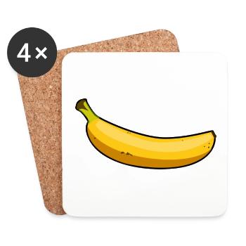 Banane - Untersetzer (4er-Set) - Weiß - Vorne