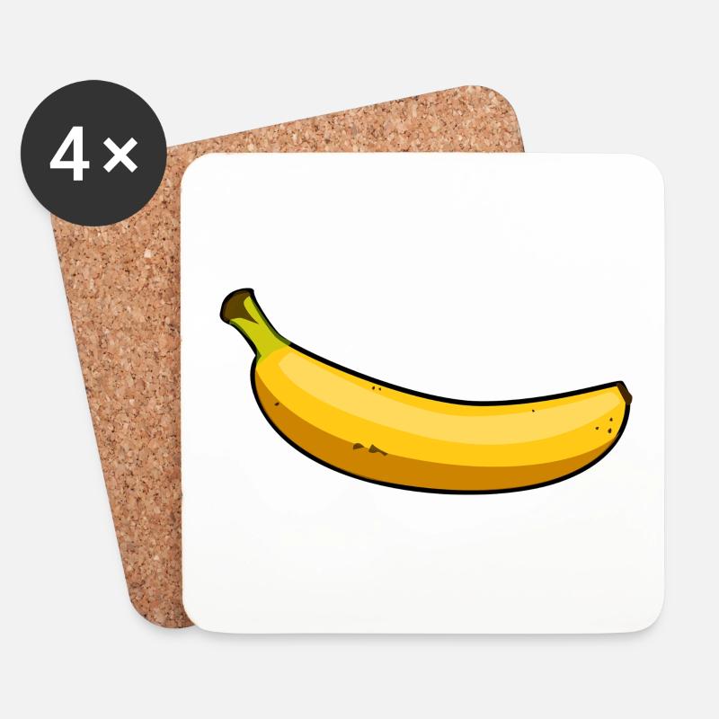 Banane - Untersetzer (4er-Set) - Weiß