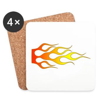 Flames - Coasters (set of 4) - white - Front